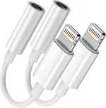 2x Adapter Przejściówka Mini Jack 3,5mm Lightning Iphone 12 13 14 Pro