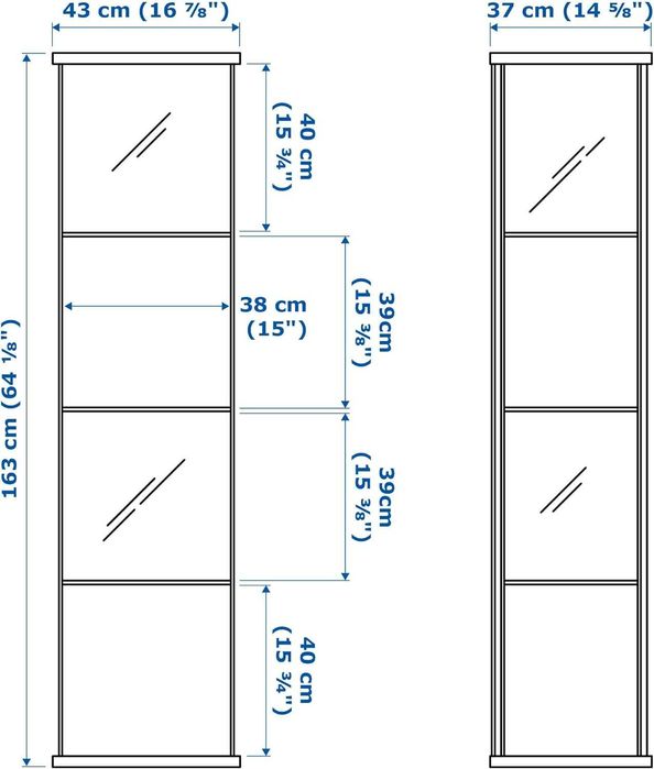 Witryna, gablota szklana Ikea Detolf