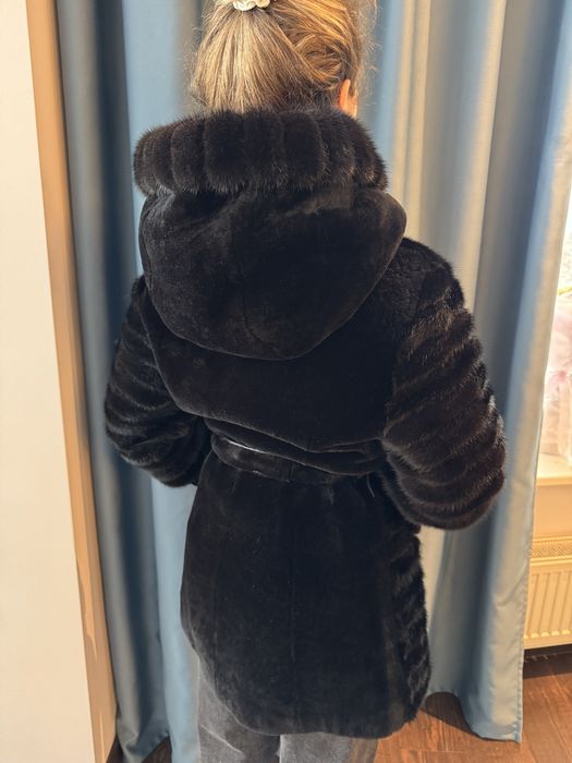 Шуба мутон + норка