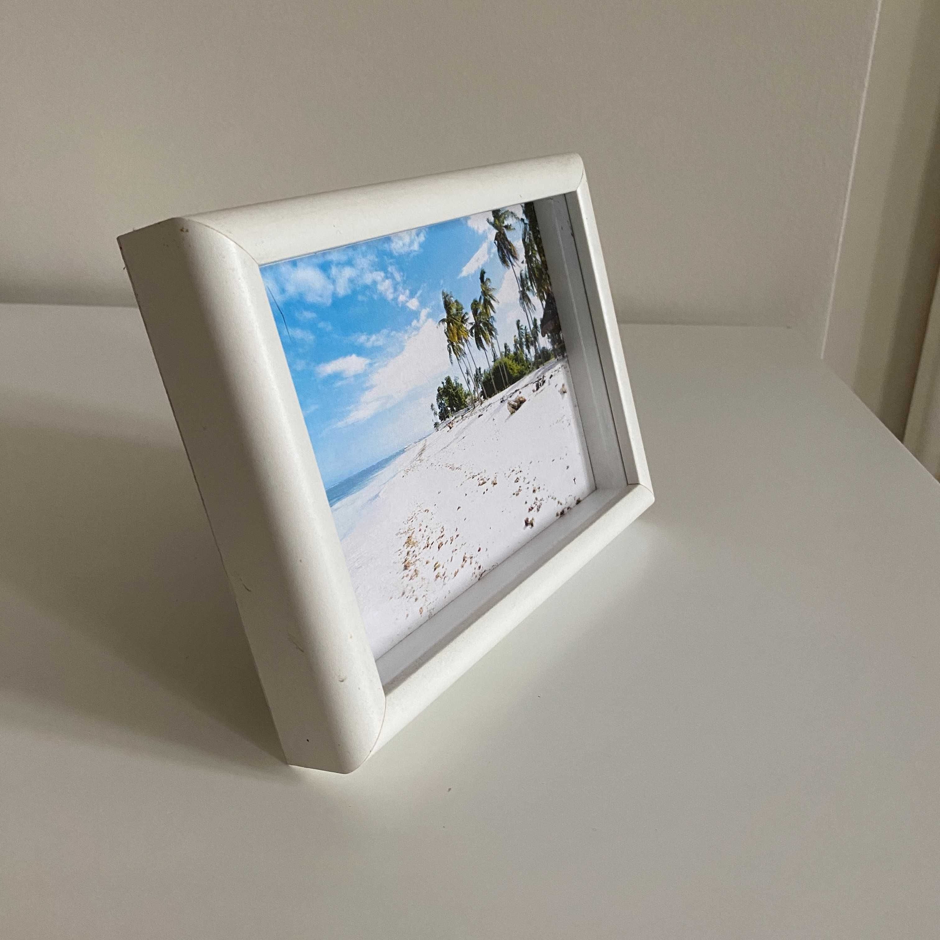 Biała ramka do zdjęć rama rajska plaża 13x18