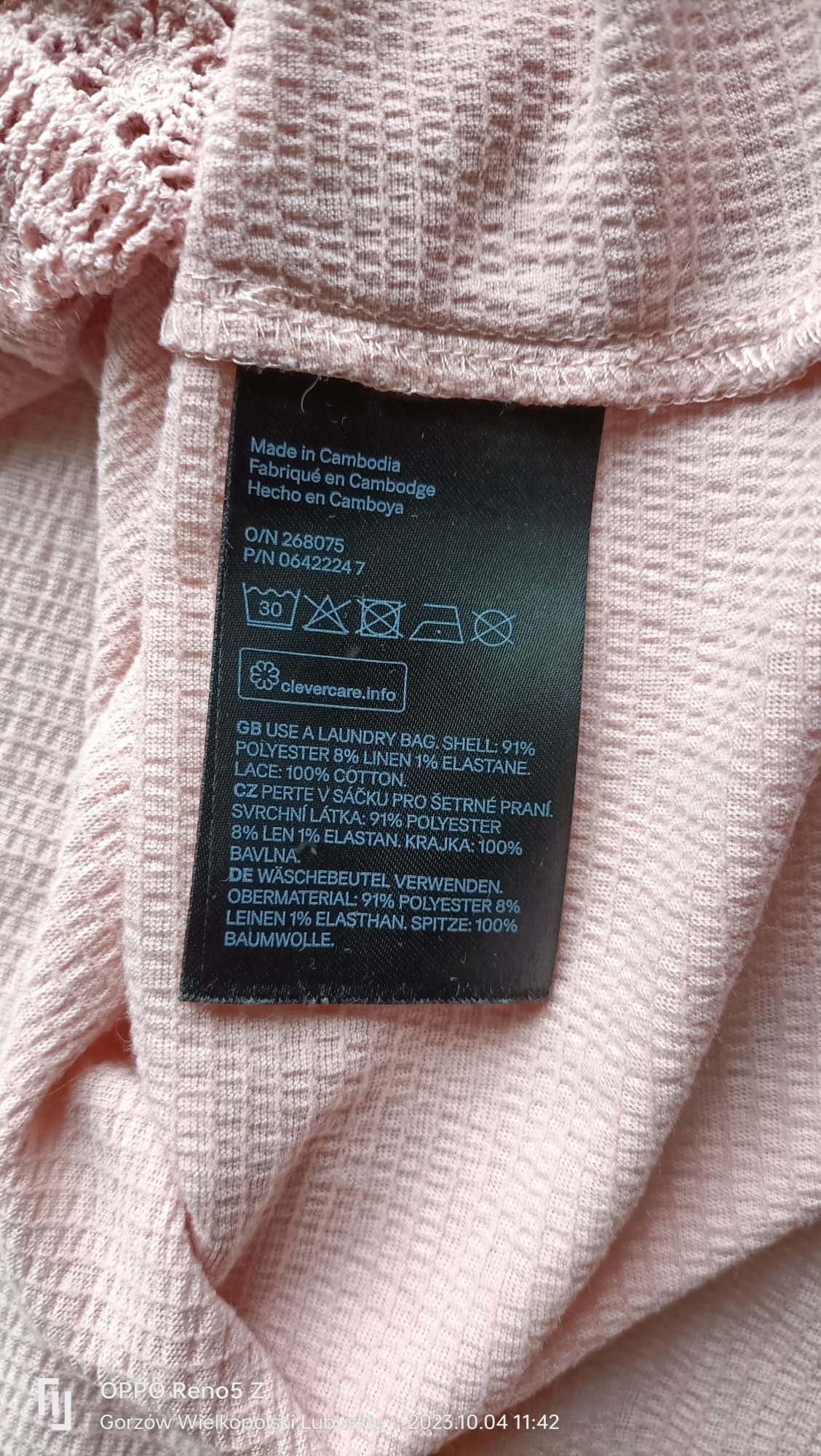 Bladoróżowa krótka bluzeczka - hiszpanka. Divided H & M