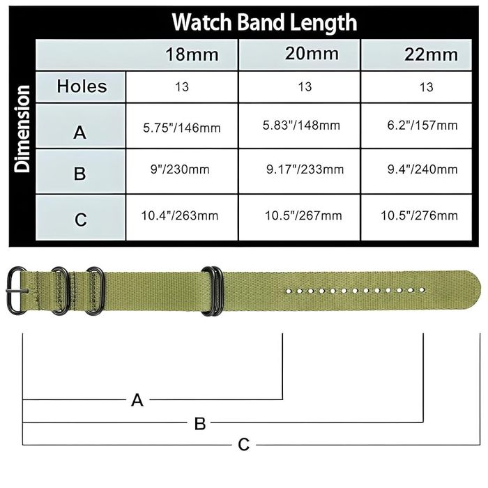 Pasek NATO  w kolorze zielonym/khaki z czarną klamrą WYPRZEDAŻ