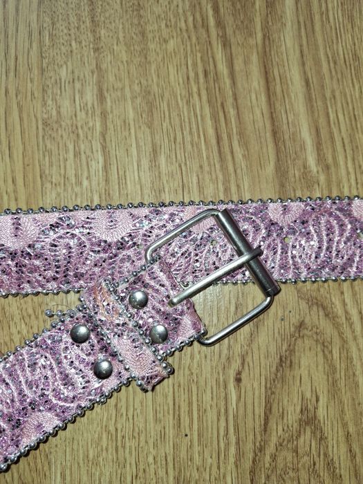 Блискучий рожевий ремінь y2k трендовий