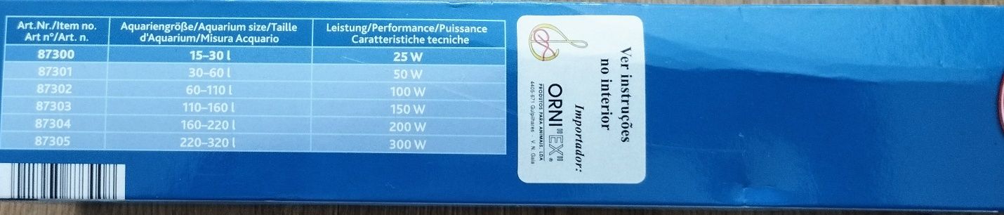 Aquecedor de aquário importado  para água doce e salgada, marca TRIXIE