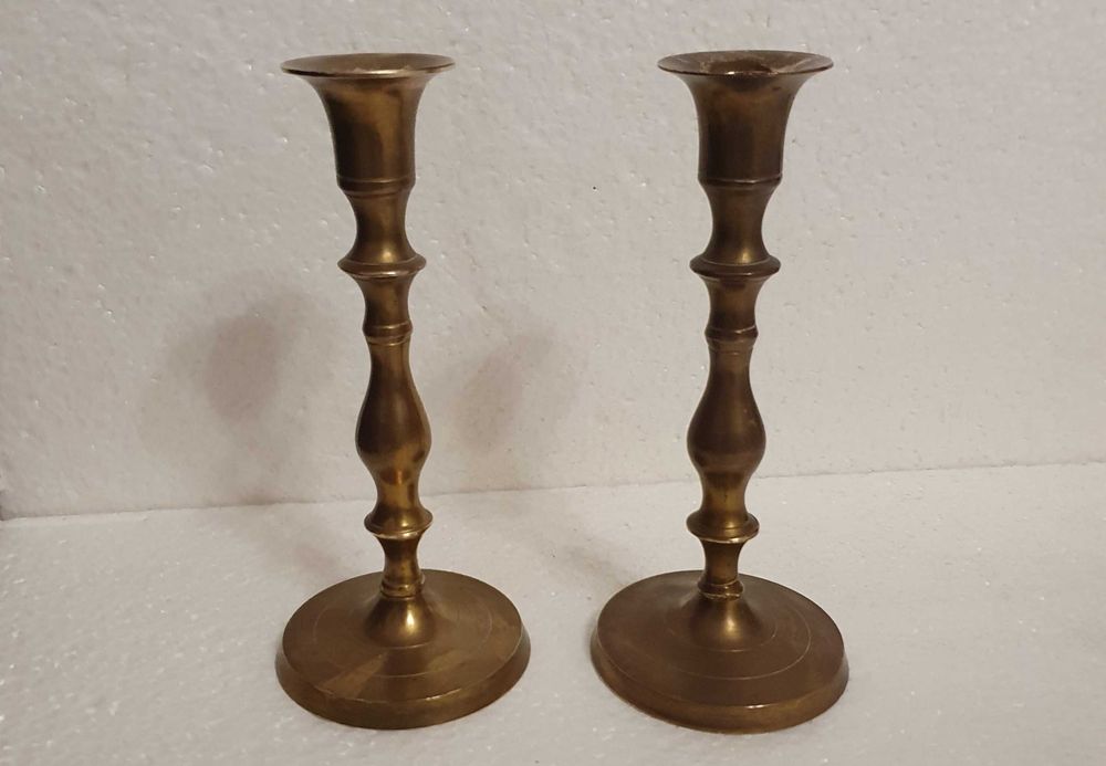 Par (2) de Castiçais / Candelabros para Velas em latão - Anos 50