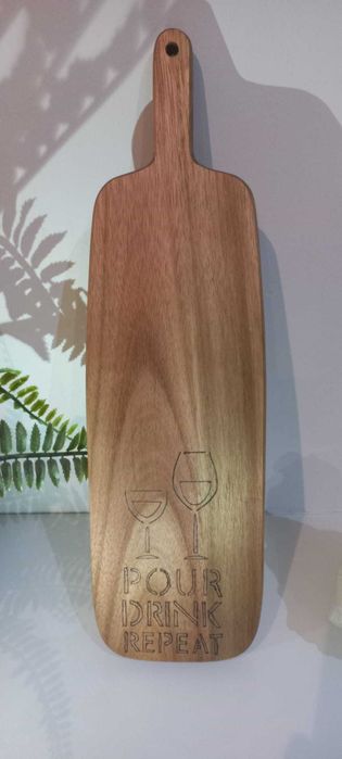 Tábua de Cozinha madeira "Pour Drink Repeat"