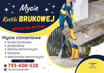 Mycie ciśnieniowe kostki brukowej i elementów betonowych