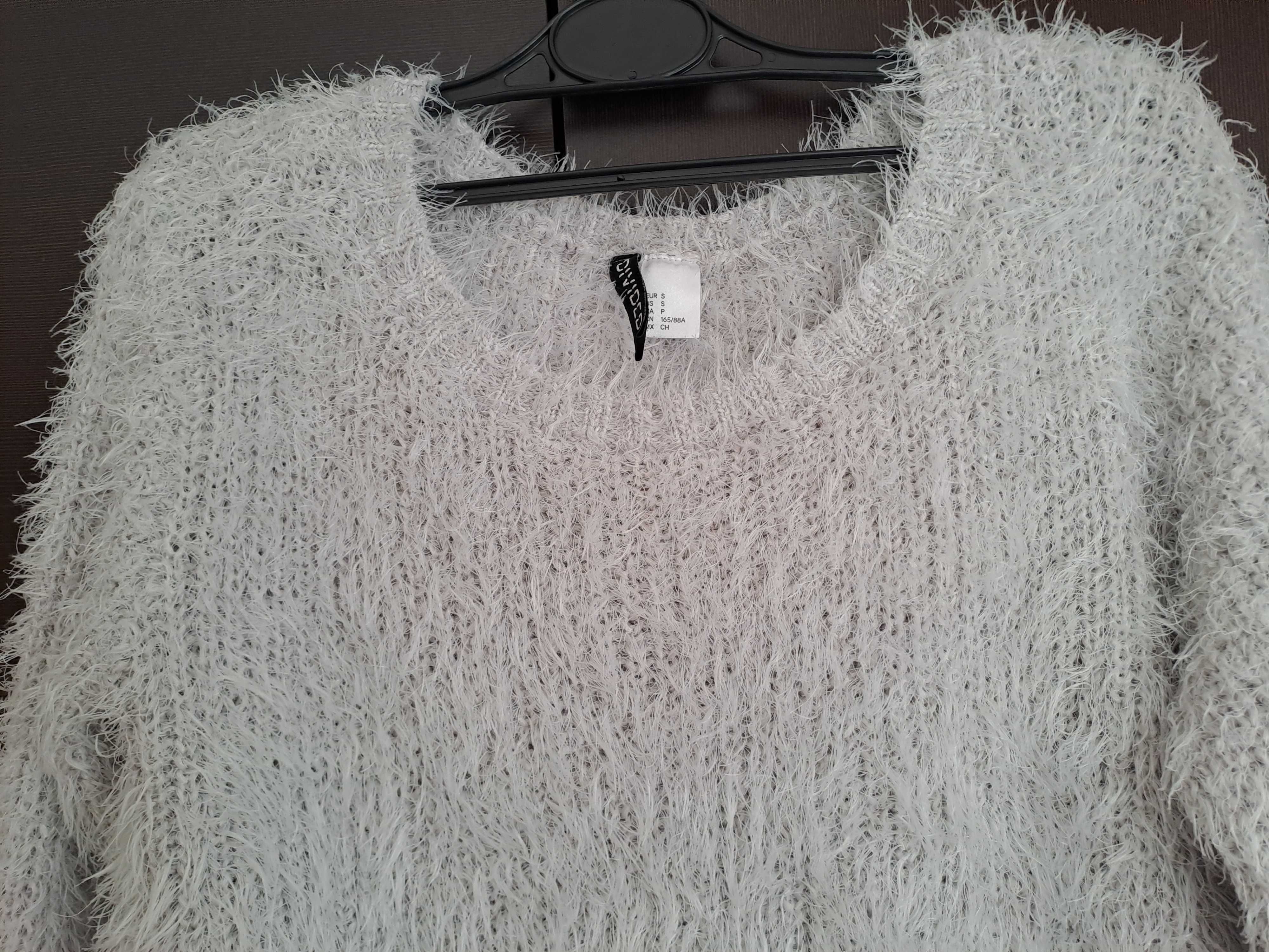 Włochaty sweter damski H&M/ rozmiar S