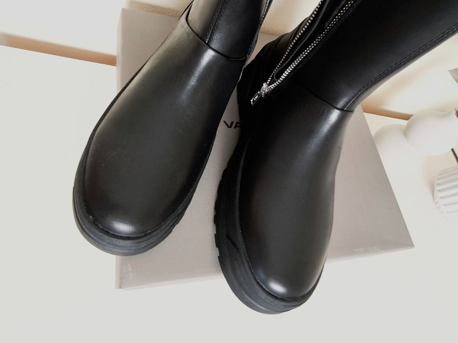 Vagabond зимові черевики челсі на платформі натуральна шкіра хутро