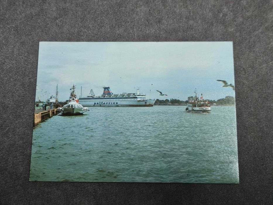 Stara pocztówka Świnoujście prom Pomerania