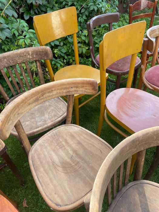 Stare drewniane krzesła, krzesło PRL