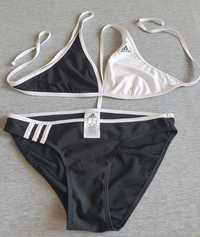 Adidas-biało-czarny stroj kąpielowy 2częściowy damski r.40