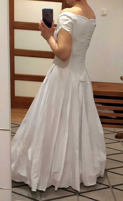 Sukienka ślubna vintage 36 wzrost 165 cm żorżeta