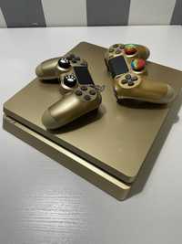 PS4 Slim Gold + dwa pady