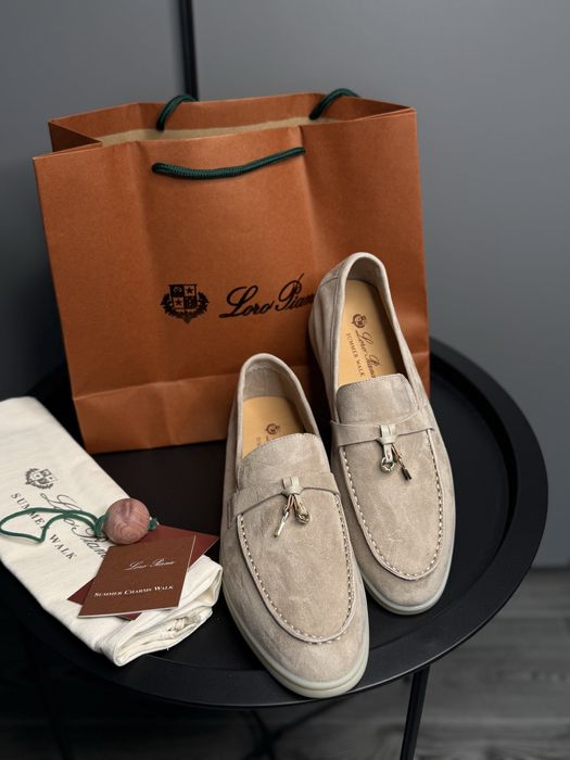 Лофери лорики loro piana lp туфлі бежеві замшеві лоро піана 39 40