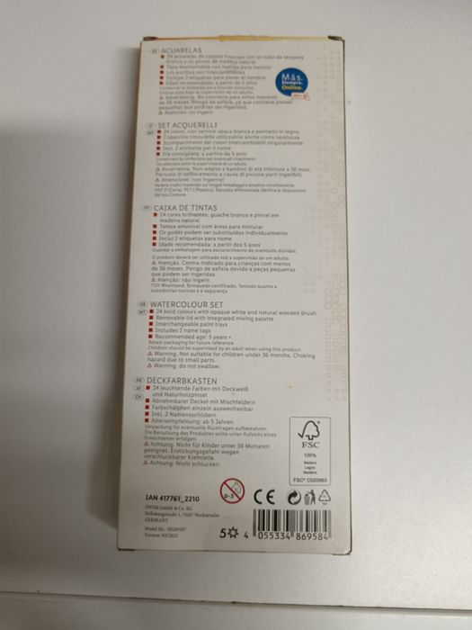 Caixa de aquarelas