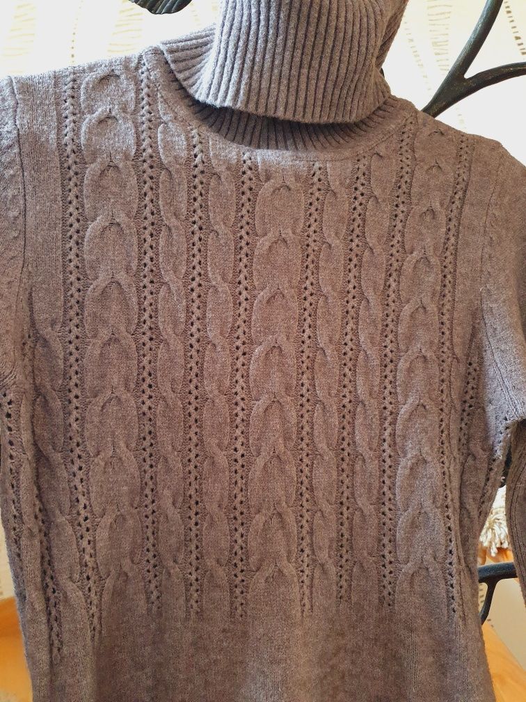 Beżowy golf sweter damski S/M