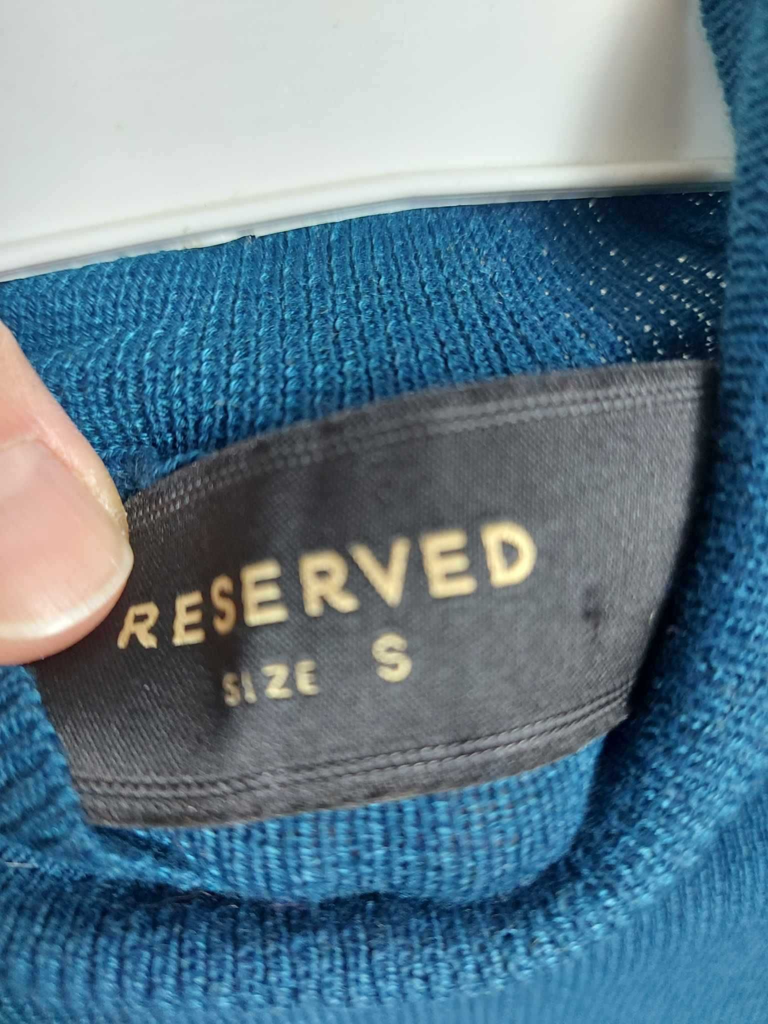 Nowa turkusowa sukienka prążek półgolf Reserved r. S