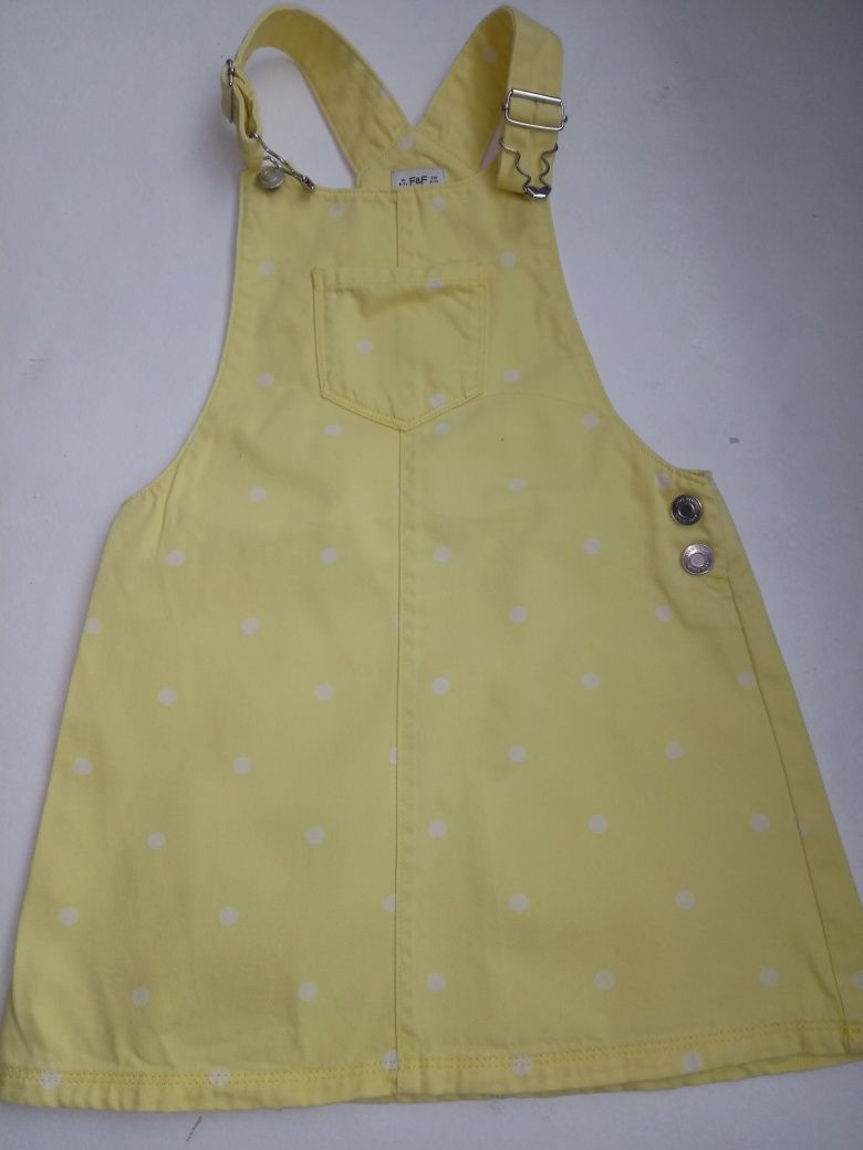 Sukienka żółta ogrodnicza dla dziewczynki 122