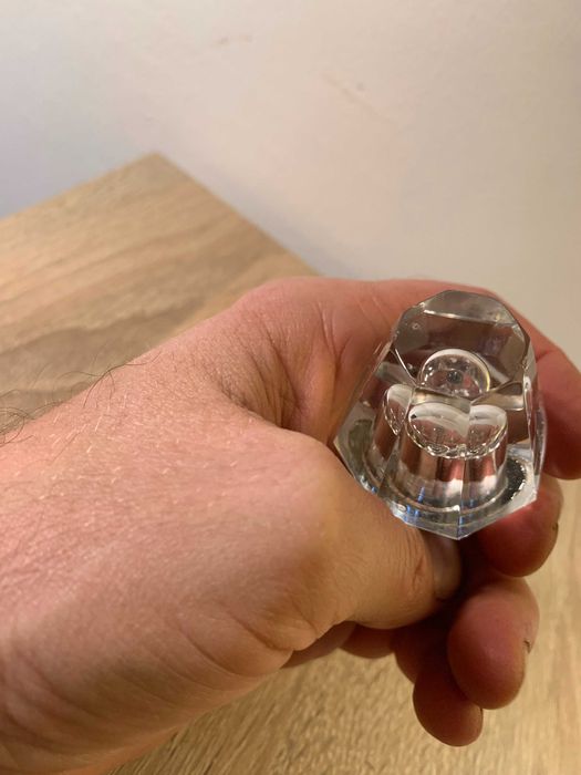 kryształowa perfumetka flakonik ze szklana pipetką, art deco, Vintage
