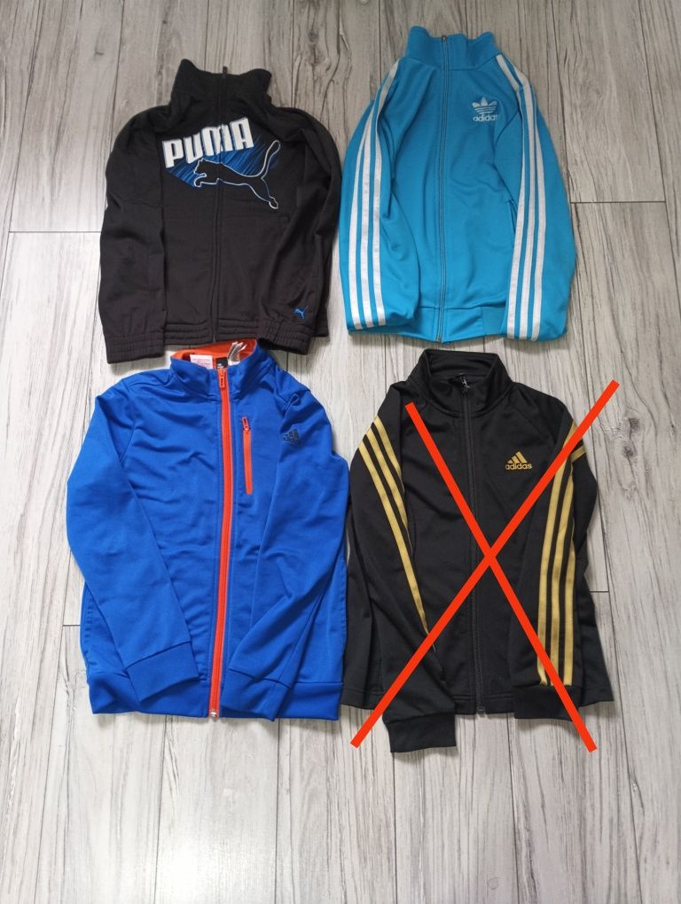 Dwie oryginalne bluzy adidas +jedna puma r.140-152