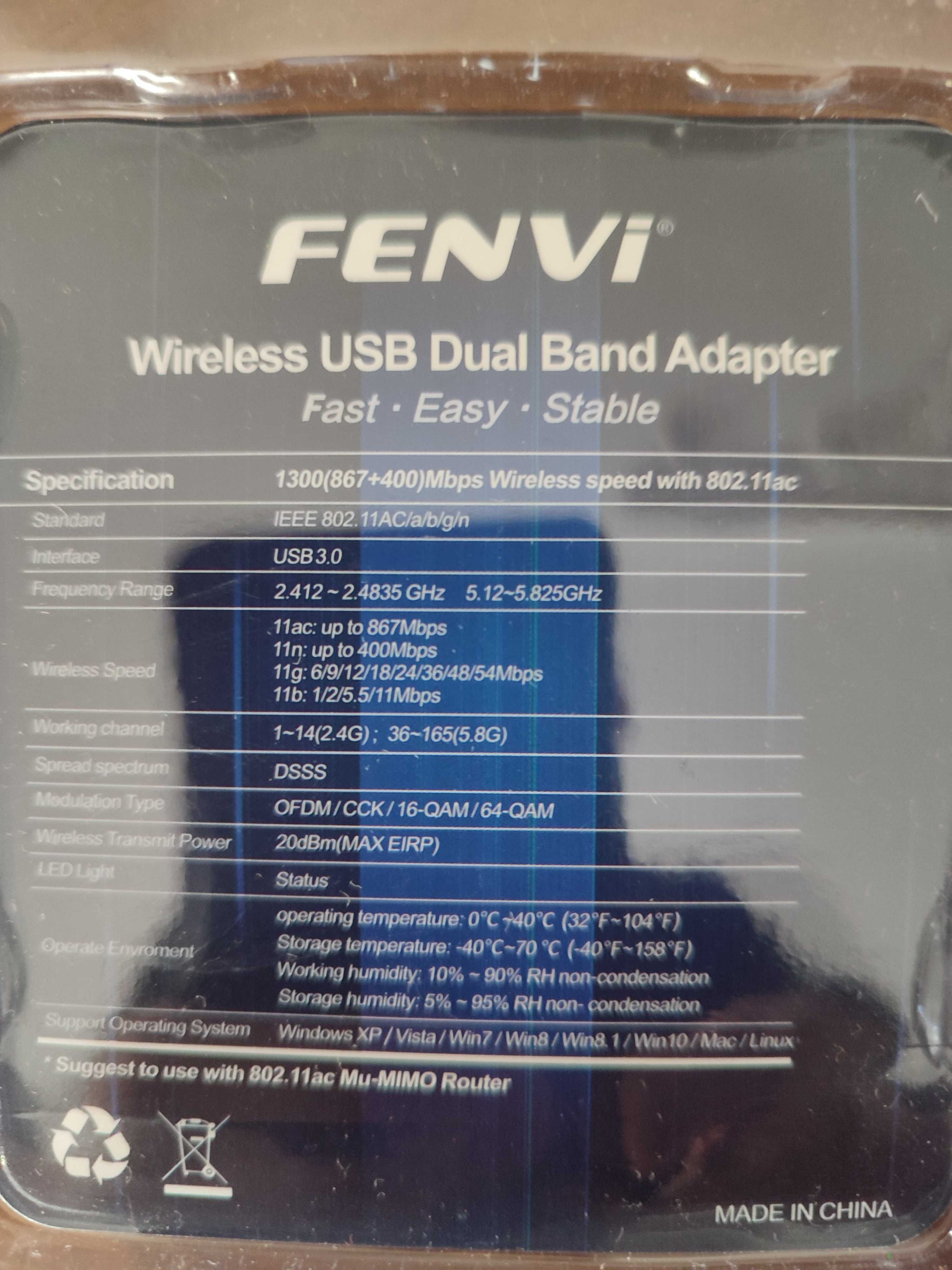 Adaptador wireless usb dual band Fenvi AC 1300