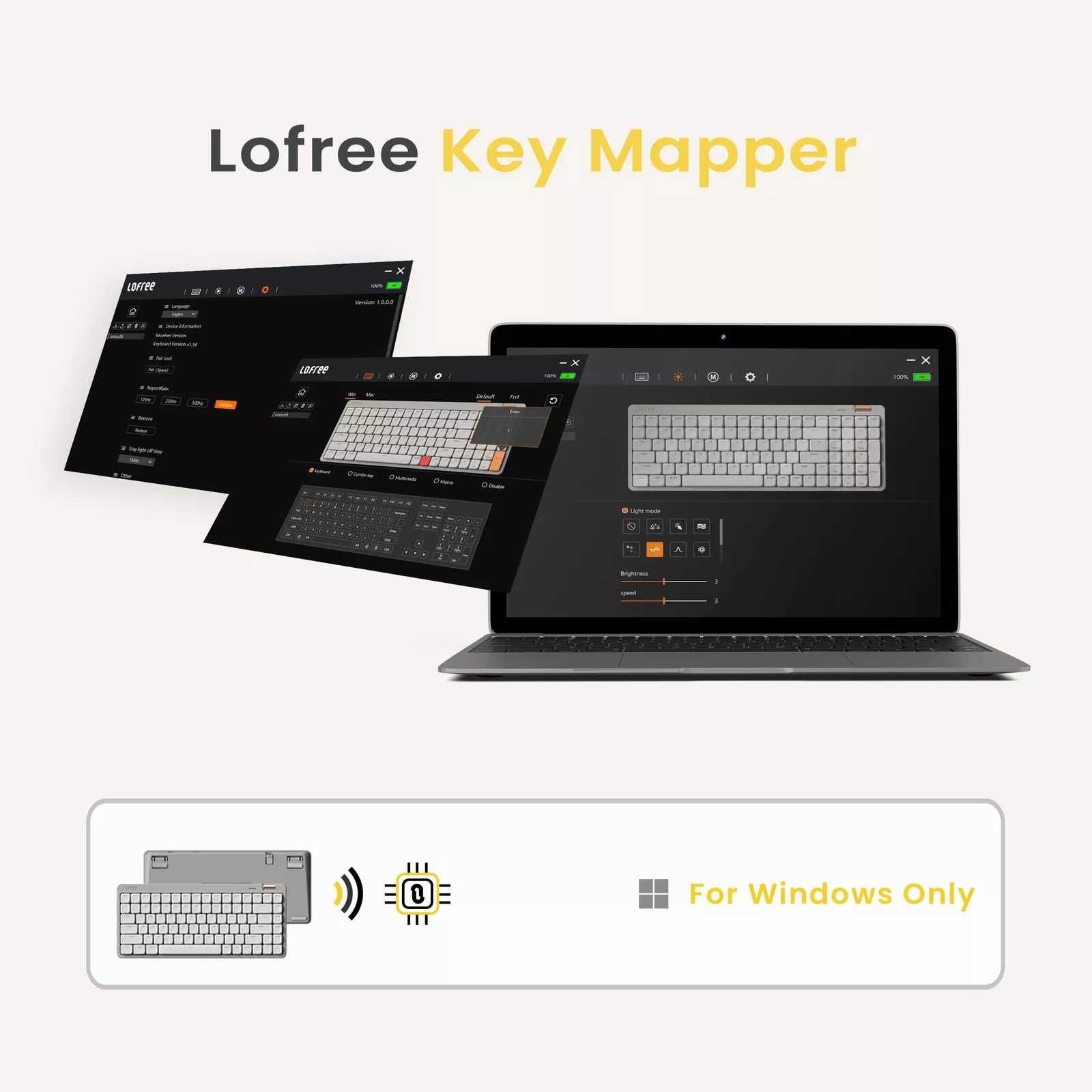 Механічна клавіатура Lofree Flow Lite84 Grey низькопрофільна Hot Swap