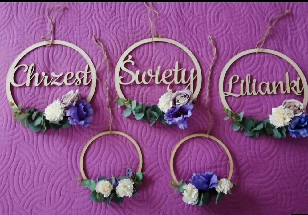 Napis dekoracje dekoracja ozdoba Chrzest Święty Lilianki Lilianny