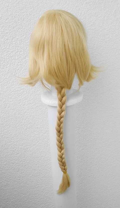Traveler Aether Genshin Impact Blond wig peruka z warkoczem cosplay