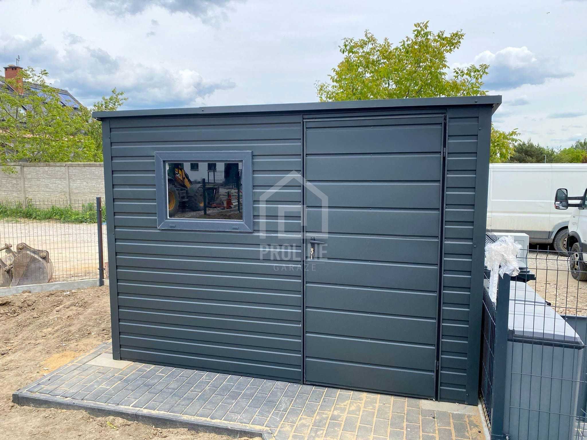 Schowek Domek Ogrodowy 2,5x2m Drzwi okno - dach spad w tył PLG140