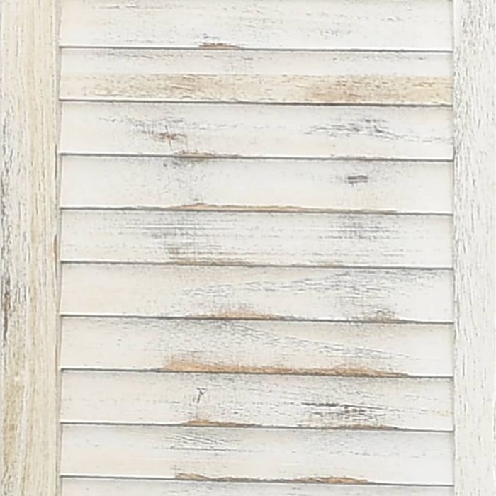 vidaXL Parawan 5-panelowy, postarzany biały, 178,5x166 cm, lite drewno