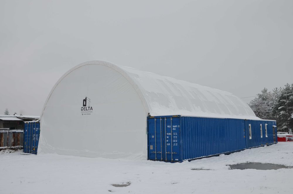 Zadaszenie kontenerowa 12mx24m 900g/m2 Podwójna rama DLT-4080S 285m2