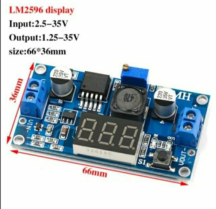 Повишаючі та понижаючі модулі.  MT3608, LM2596, LED-індикатор