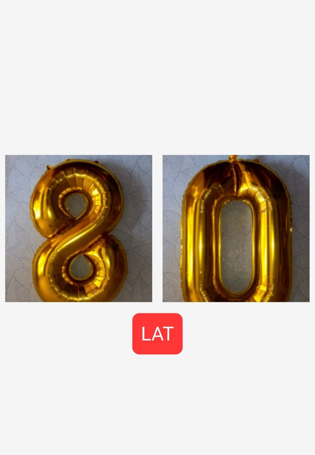 Dekoracja 80 urodziny cyfra urodzinowa duża 85 cm