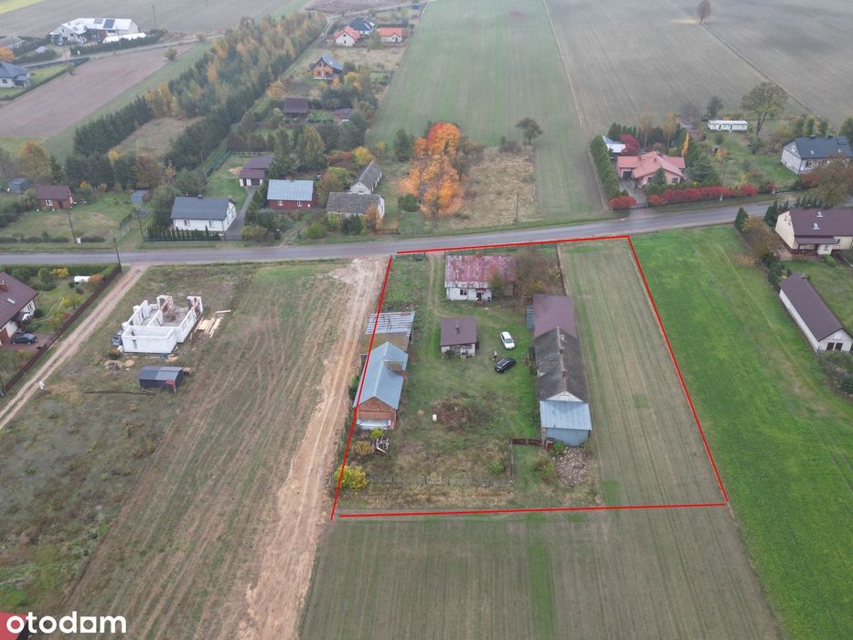 Dom z dużą działką 4200 m² i budynkami gospodarczymi – duży potencjał!