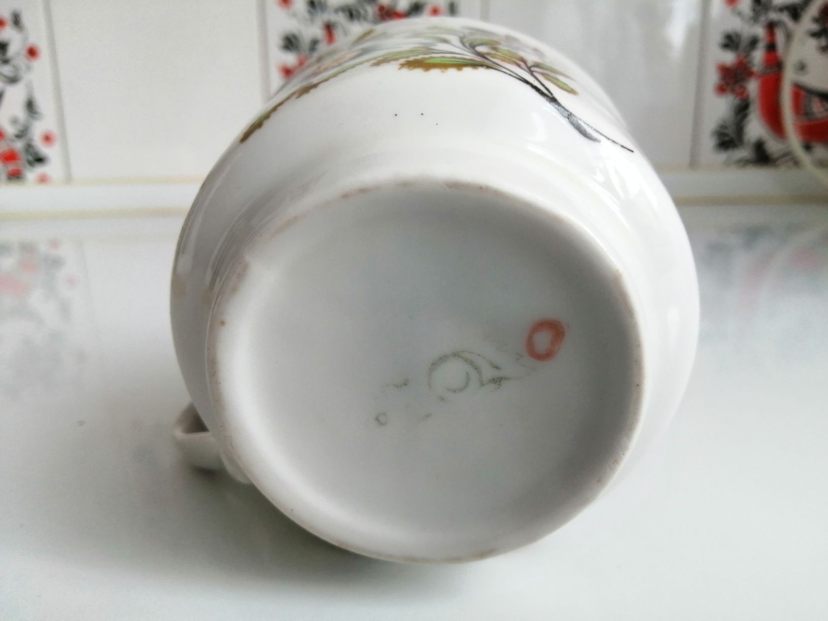 Kubek filiżanka kwiaty porcelana ceramika PRL