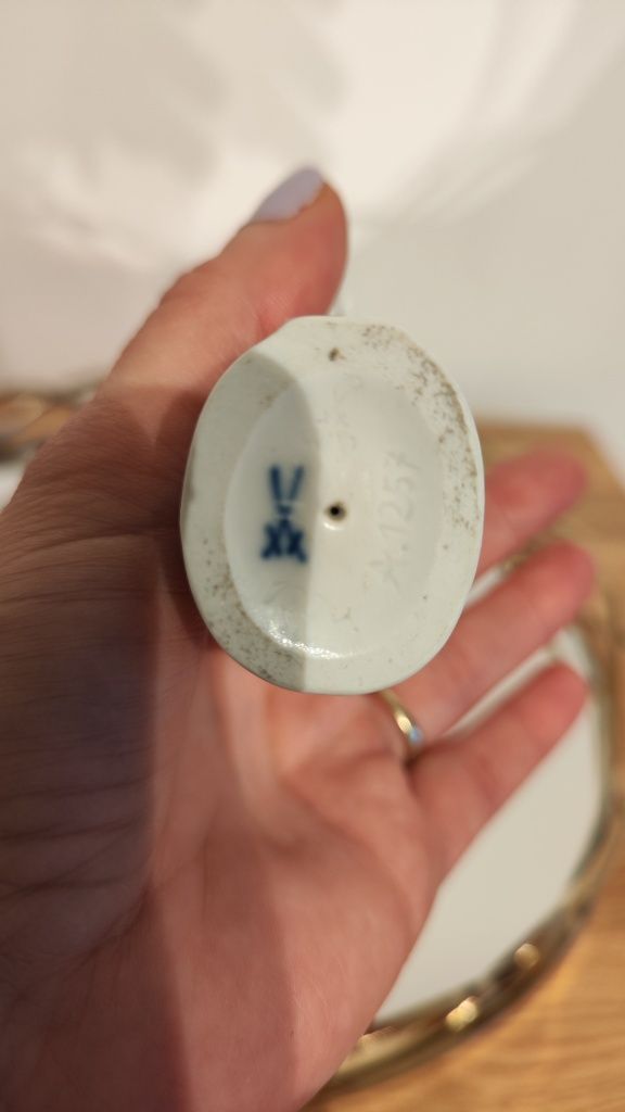 Miśnia Meissen Figurka ławica trzech ryb porcelana