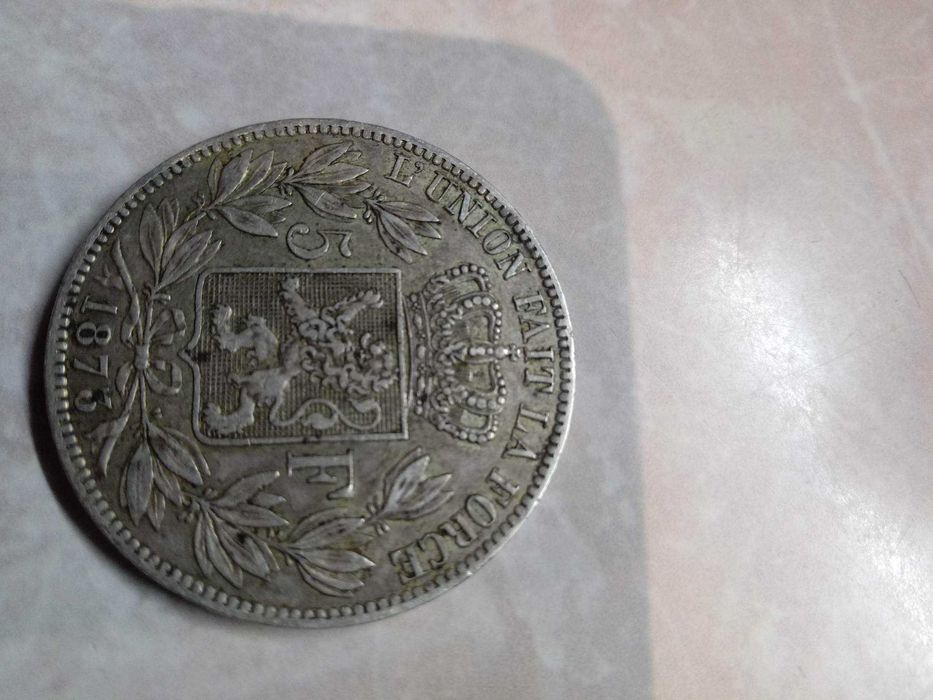 Moedas 5 fr. Belgas e francesa