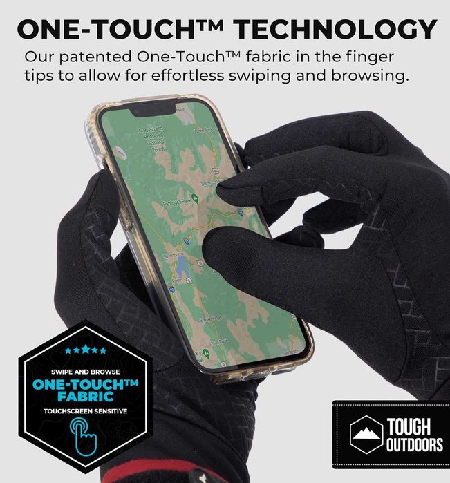 Tough Outdoors rękawice do biegania L/XL na rower termiczne dotykowe