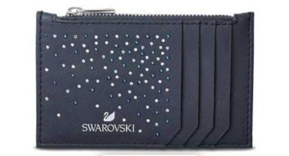 Granatowa nowa oryginalna portmonetka portfel Swarovski z kryształkami
