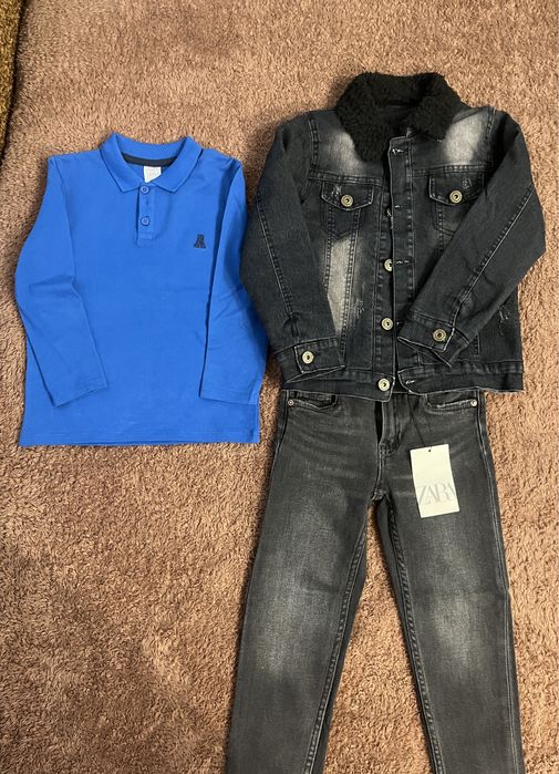 Джинсовый костюм zara110-116;джинсы zara;джинсовая куртка ,реглан