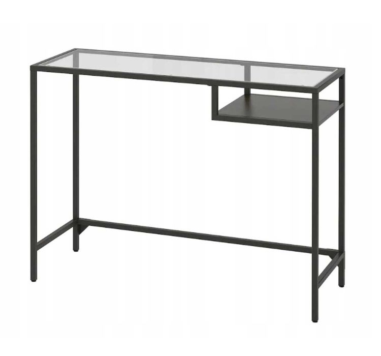 Biurko Ikea czarne szklany blat VITTSJO
