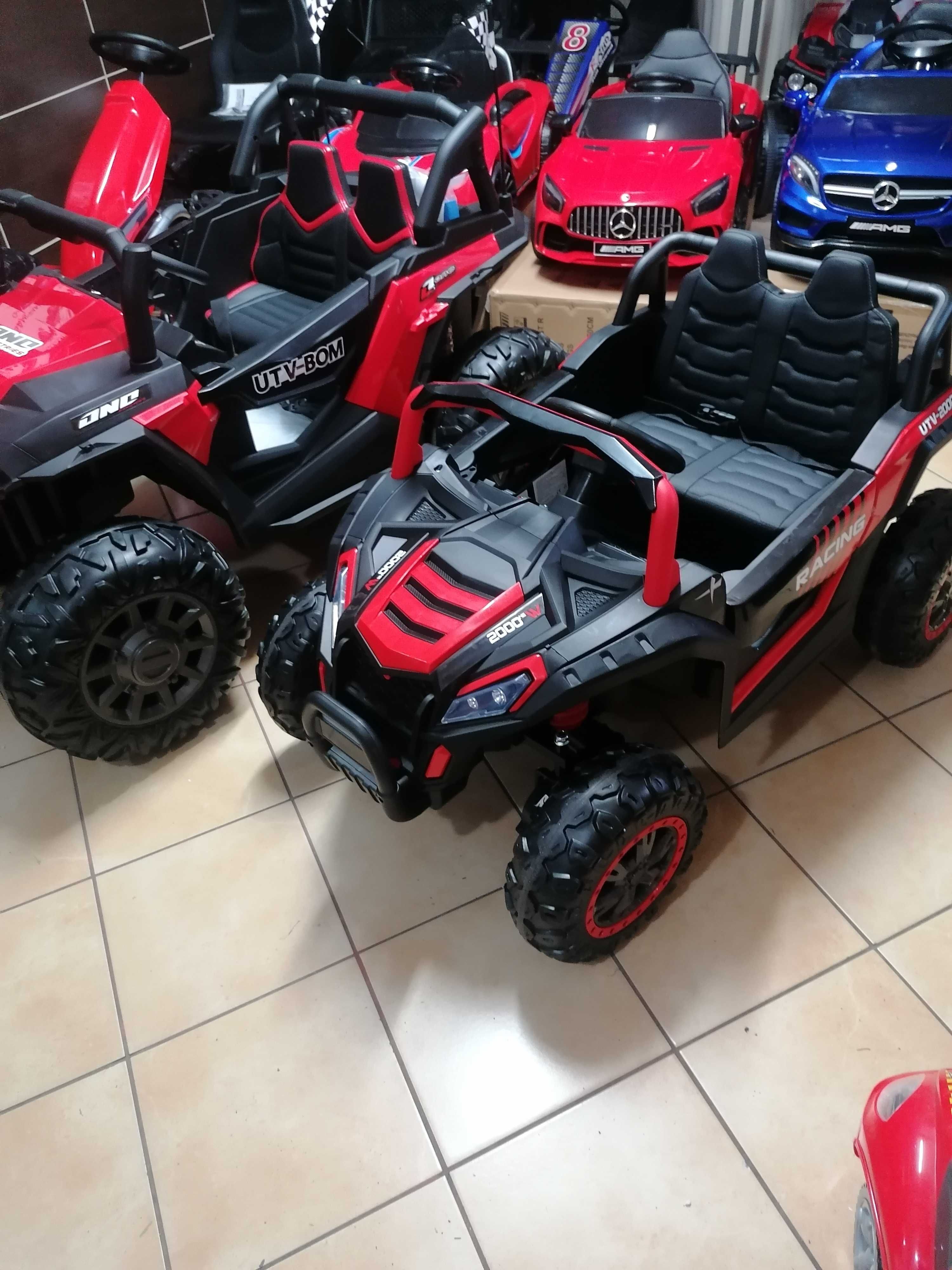 Samochód Jeep Buggy UTV 2000M Racing na akumulator dla dzieci Czerwony