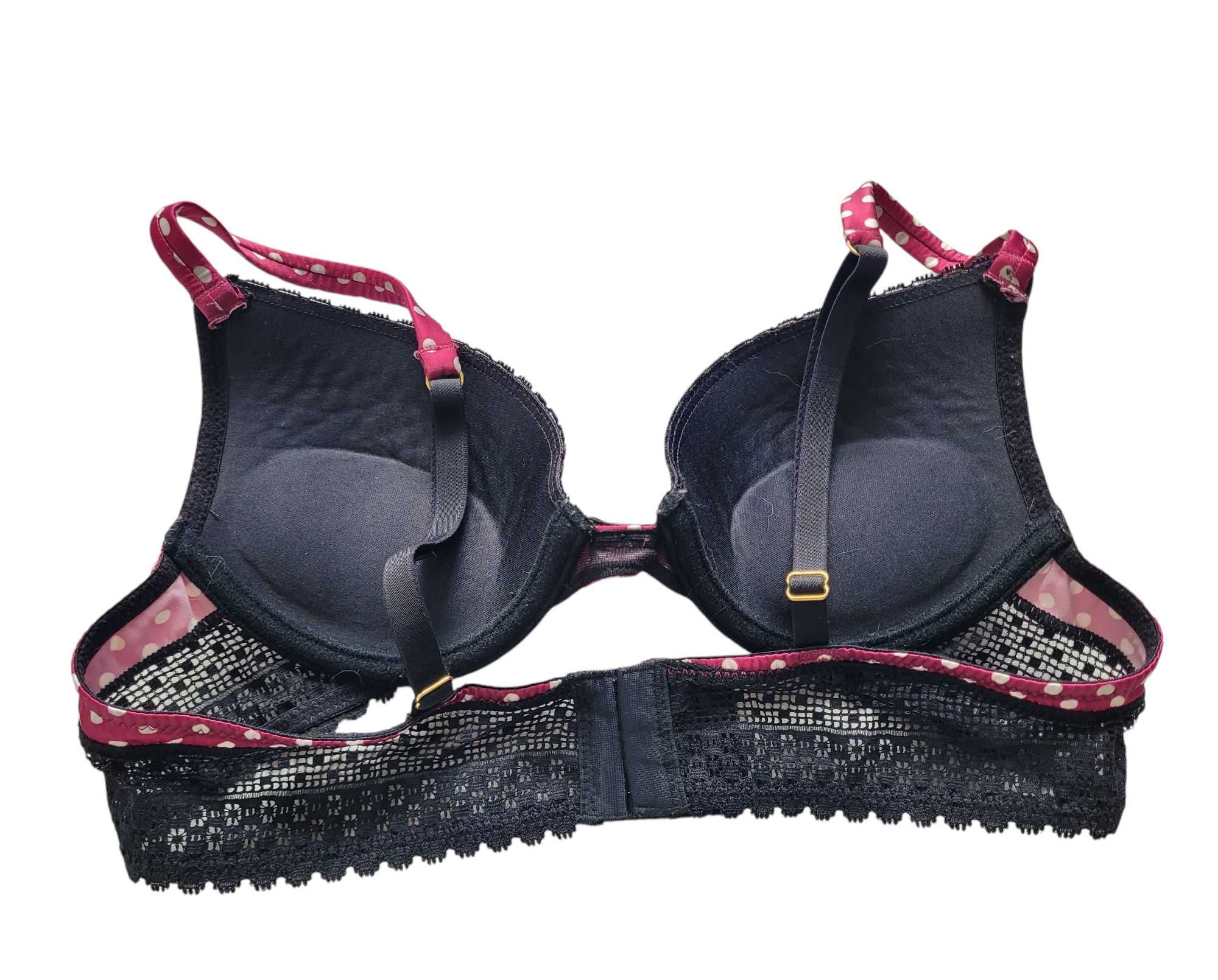 Stanik biustonosz pushup 70A H&M bielizna damska wzór w kropki