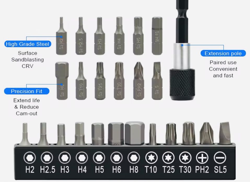 дуже якісний набір інструментів в кейсі Велосипедний тріскачка біти