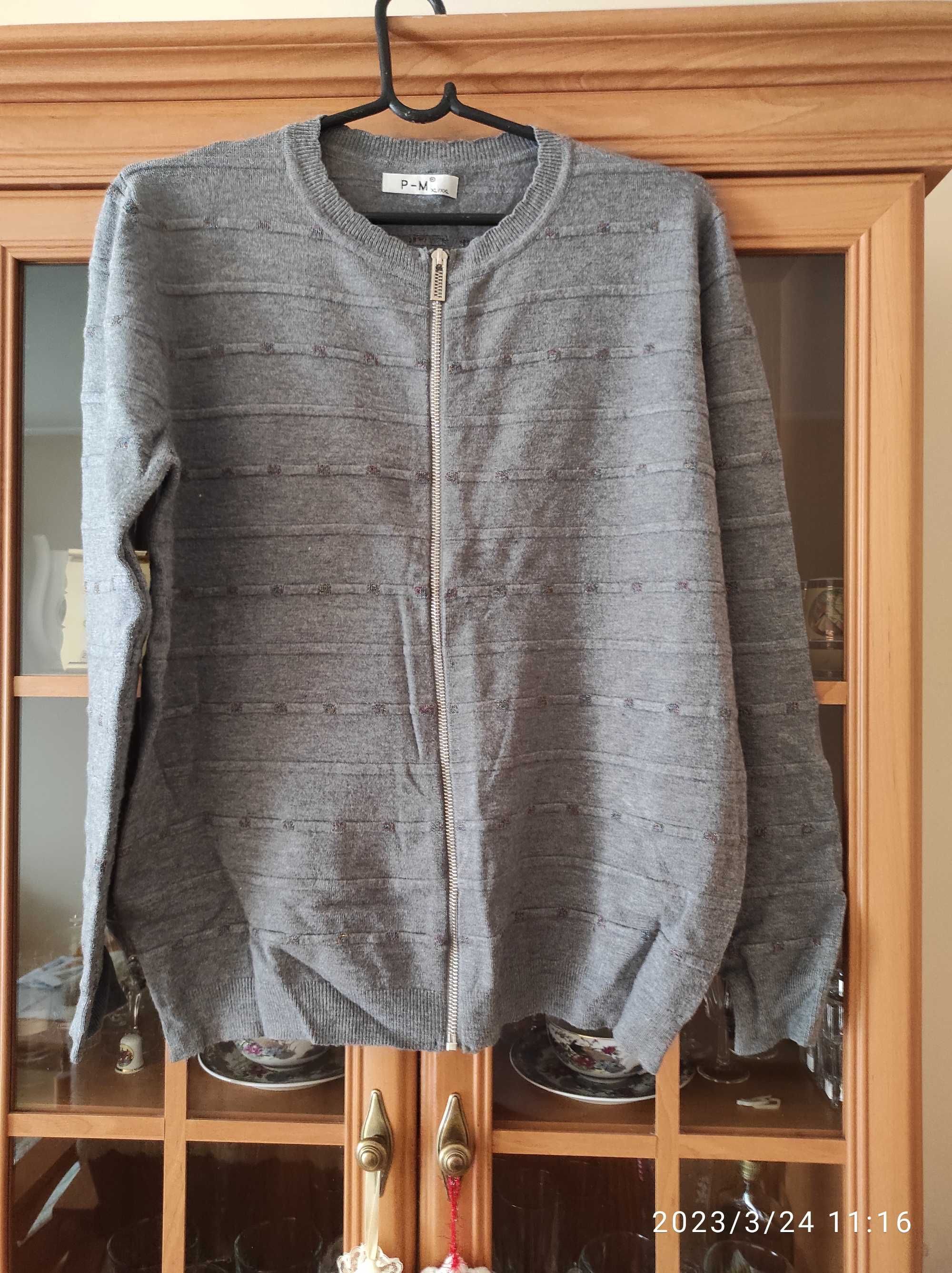 Sweterek popielaty  xl/xxl
