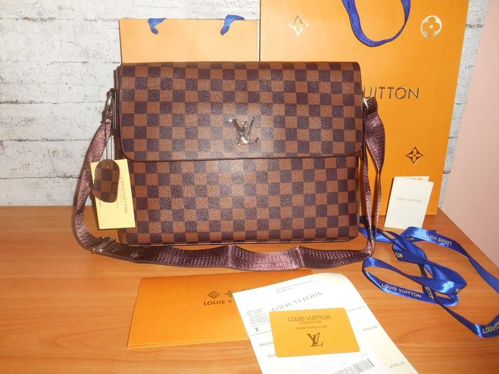 Męska torba aktówka teczka Louis Vuitton, skóra 45-23