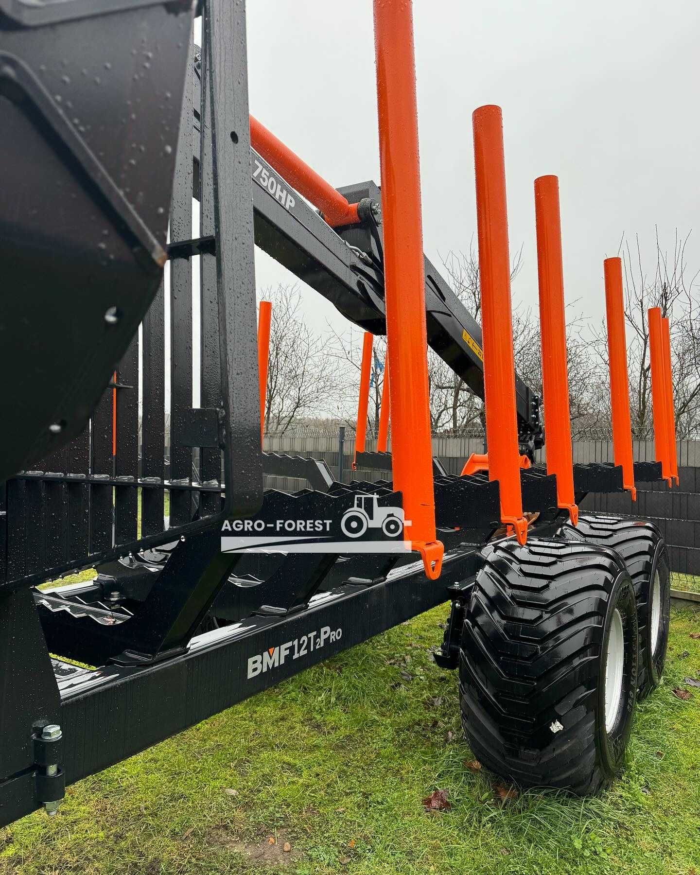 NOWA Przyczepa Leśna Zrywkowa BMF 12T2 750hp Żuraw 7.5m 6 Par Leasing