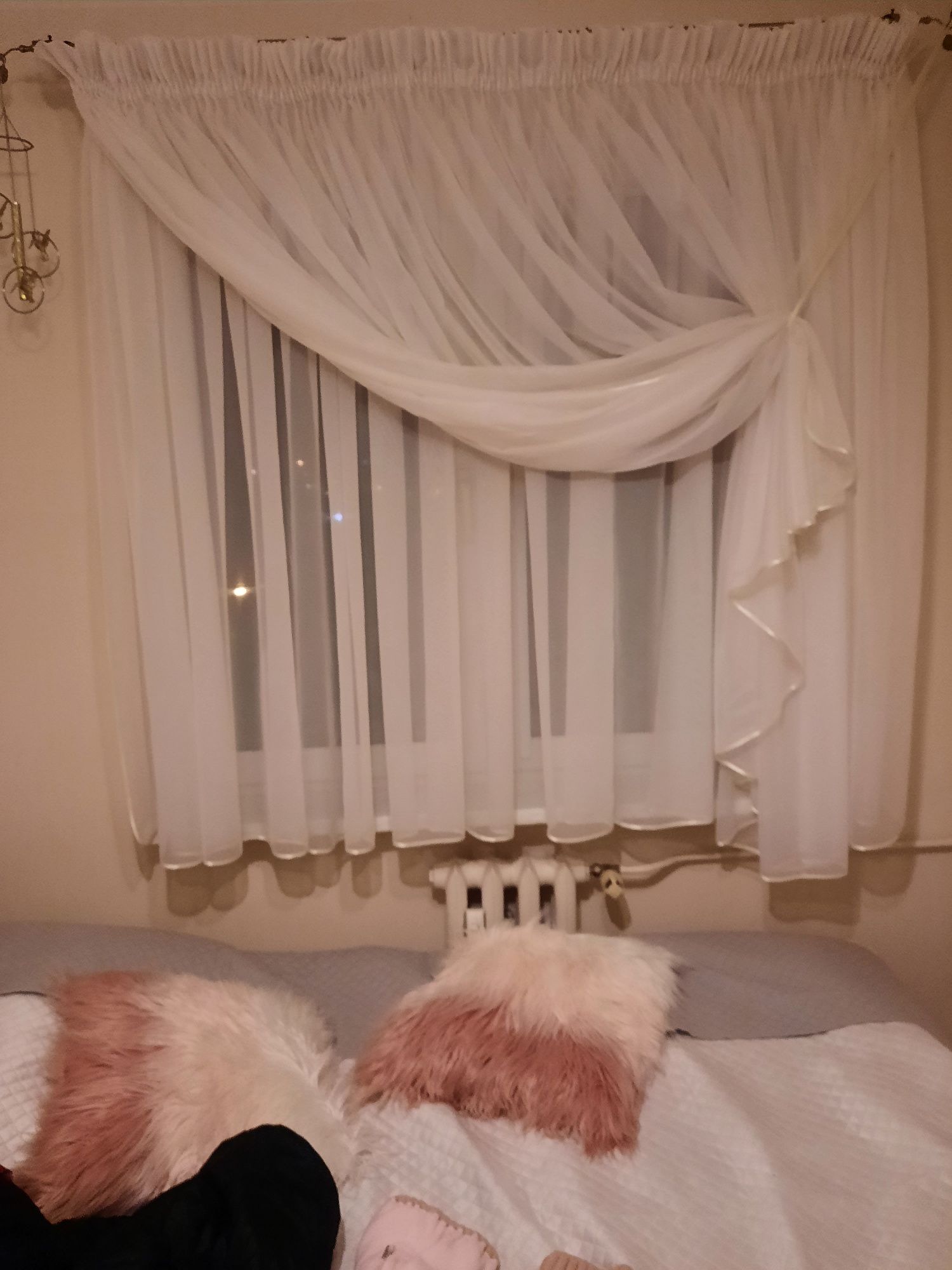 Firana z szalem na karnisz 2m x długość 159 cm