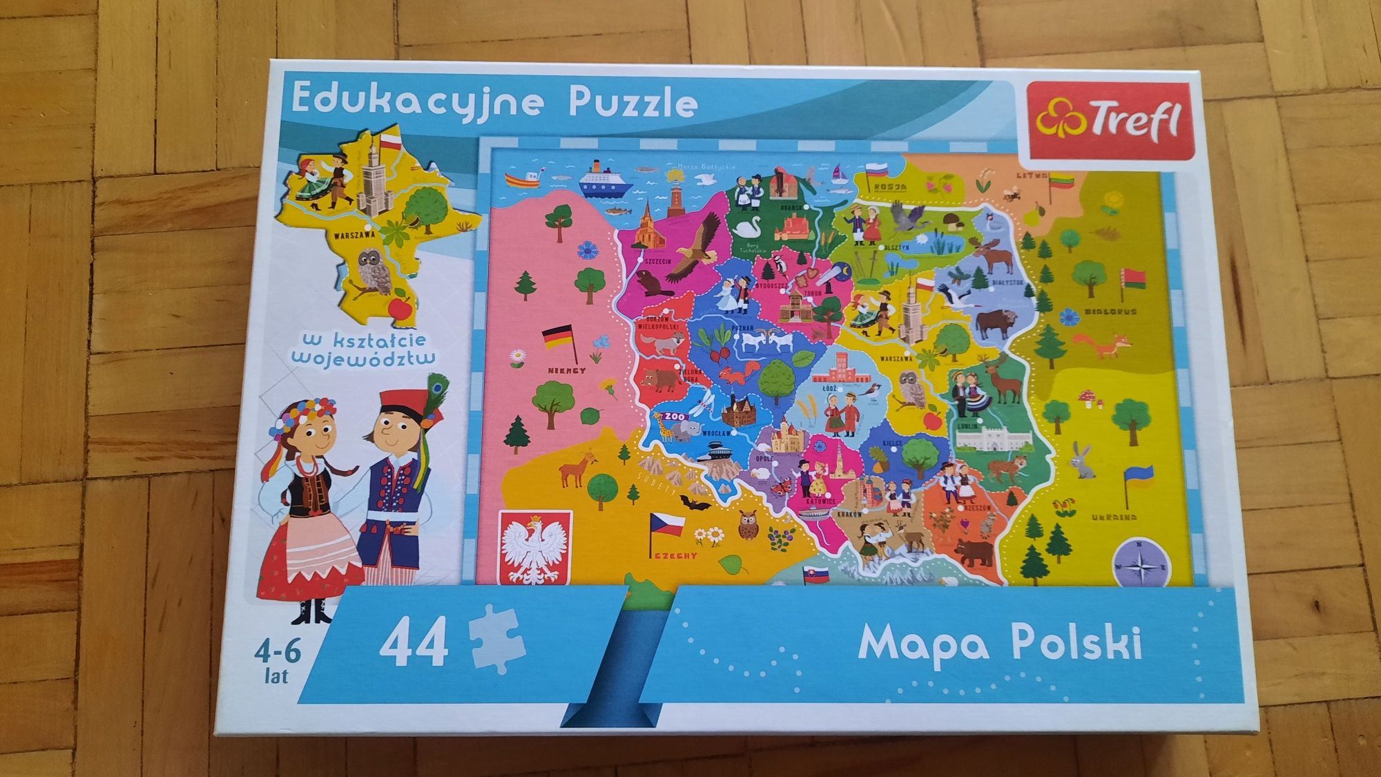 Trefl puzzle edukacyjne mapa Polski 44 elementy